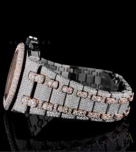 Montre automatique pour homme en acier inoxydable style hip-hop, avec moissanite VVS1, analogique, artisanale, mécanique - Product Image 5