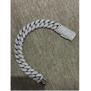 Bracelet chaîne cubaine Miami de luxe, nouveau design, forme diamant, entièrement serti de diamants, pour hommes, disponible au meilleur prix - Product Image 6