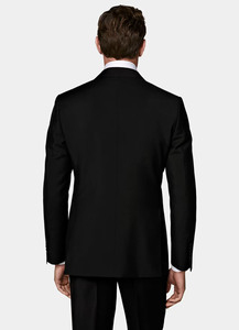 Traje Negro Elegante a Medida con Solapa de Pico, Blazer y Pantalones de Corte Ajustado, Multiusos para Negocios y Bodas, Venta al por Mayor - Product Image 2