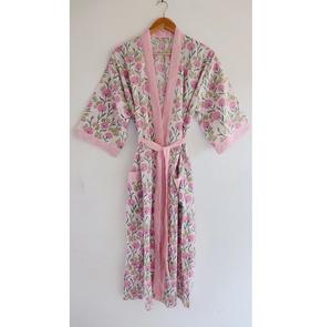 ชุดกิโมโนผ้าฝ้ายพิมพ์ลายดอกแบบดั้งเดิมสำหรับผู้หญิง ออกแบบมาเพื่อเป็นชุดนอนสบายๆ และชุดคลุมลำลองที่มีสไตล์ - Product Image 1
