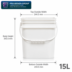 15L Food Grade Square Plastic <b>Bucket</b> <b>with</b> <b>Lid</b> for Syrup Food Ingredient Storage Packaging - Product Image 6