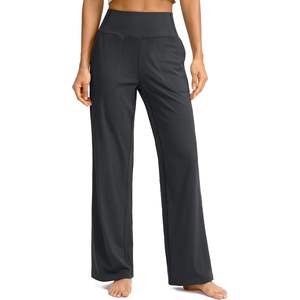 Pantalones de Vestir Casuales para Mujer, Cintura Elástica, Pierna Ancha, Pantalones Largos, Ropa de Trabajo de Oficina, Elegantes - Product Image 4
