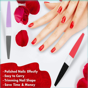 Lime à ongles en verre double face mini premium, grain 180, papier de verre émeri, outil réutilisable pour le soin des ongles, motif droit, couleur personnalisée - Product Image 6