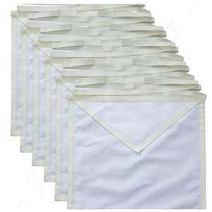White Cotton Duck <b>Masonic</b> Candidate Apprentice Cloth Aprons Pack 12 Lightweight Regalia Accessories Uniquen Enterprises MA15 - Product Image 1