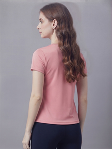 Camiseta Deportiva de Manga Corta para Mujer, Camiseta de Cuello Redondo de Algodón y Poliéster Ecológicos, Ropa Deportiva para Mujer, Estilo Deportivo - Product Image 6