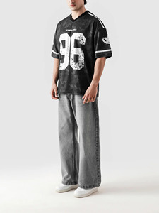 Mens <b>Oversized</b> Sports Jersey <b>T</b>-<b>Shirt</b> Number 96 <b>V</b> <b>Neck</b> Short Sleeve 100% Cotton Fleece Quick Dry Streetwear Athletic Style - Product Image 5