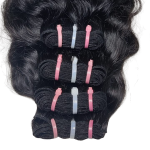Extensions de cheveux humains vierges indiens bruts Remy, double trame, noir naturel, lisses crépus, ondulés, bouclés, perruques en dentelle, lots en gros - Product Image 4