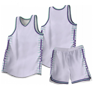 Custom Men Basketball Uniform Set <b>Polyester</b> Quick Dry Breathable Jersey Shorts Heat Transfer Print OEM Bulk Wholesale - Product Image 2