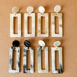 High Quality Handmade Buffalo Horn Drop <b>Earrings</b> Hot Selling Natural Home with Pearl Wholesale Price - Product Image 4
