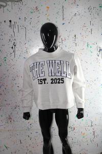 THE <b>WELL</b> Mock Neck 450 GSM custom name Applique embroidery oversized Boxy Fit Sweatshirts 100% cotton fleece french Terry - Product Image 3