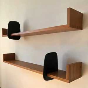 Set 2 Modern Minimalist Wooden Adjustable Floating <b>Wall</b> <b>Shelf</b> Combination <b>Wall</b> <b>Mounted</b> Living Room Flower Pot Organizer Flexible - Product Image 1