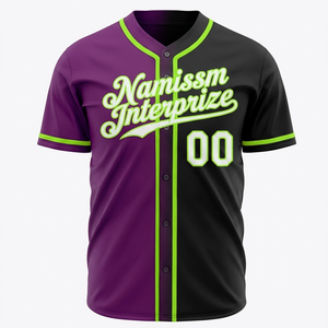 Maillots de baseball OEM pour hommes, chemises boutonnées à manches courtes, uniformes de sport hip-hop, maillots de baseball personnalisés vierges en gros - Product Image 2