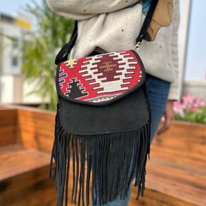 Nueva Venta caliente Jacquard hecho a mano gamuza flecos cuero Sling Bag multiuso diseño Vintage bandolera tarifa barata producto a granel - Product Image 4