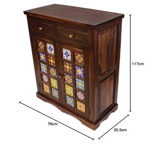 Meuble à chaussures en bois massif Sheesham MADE WOOD avec étagères de rangement, étagère à chaussures en bois et organisateur d'entrée pour la maison - Product Image 1