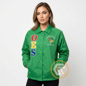 Customized Order Eastern <b>Star</b> Polyester Embroidered Line <b>Jacket</b> High Quality Greek Apparel Women OES Coaching <b>Jackets</b> Waterproof - Product Image 2
