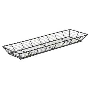 Minimalist Black Metal Wire Fruit Bowl <b>Square</b> Grid Design Tabletop Vegetable <b>Basket</b> Decorative Kitchen Countertop Storage Tray - Product Image 1