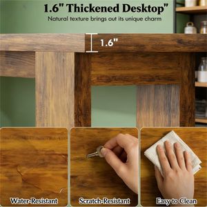 Distressed Brown <b>Console</b> <b>Table</b> with Storage for Entrance <b>Sofa</b> Hallway or Desk Use - Product Image 2