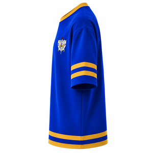 T-shirt personnalisé de la sororité Sigma Gamma Rho, logo brodé sur le devant, bleu et or, manches courtes, pour femme, vêtements grecs - Product Image 5