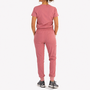 Conjunto de Uniforme Médico para Mujer, Blusa de Manga Corta con Cuello en V y Pantalones de Algodón, Uniforme de Hospital OEM - Product Image 2