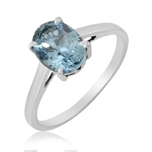 Bague empilable en argent sterling 925 avec topaze bleue, faite à la main, bijoux chrétiens bohèmes en pierres précieuses - Product Image 1