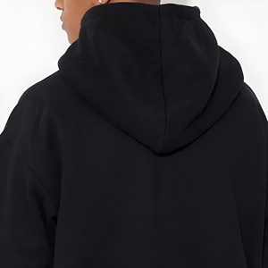 เสื้อฮู้ดดี้สีดำแบบสวมใส่สบาย สไตล์สตรีทแวร์ ผ้าฝ้ายพรีเมียมเนื้อนุ่ม รับผลิตแบบ OEM ODM พร้อมบริการสกรีนโลโก้แบรนด์ - Product Image 5