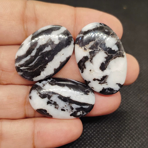 Wholesale Zebra Jasper Loose Gemstones Cabochons Hand Polished Flat Backs for Jewelry Making - Product Image 1