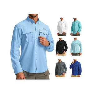 Chemises de pêche et de chasse pour hommes de qualité supérieure, col rabattu, imperméables, UPF 50, séchage rapide, avec poches cargo - Product Image 4