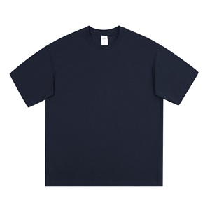 T-shirt personnalisé pour homme en polyester et coton, coupe ample, col rond, respirant, jersey uni, décontracté, pour l'entraînement, avec logo sérigraphié - Product Image 2