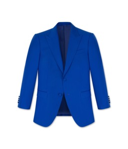 Blazer gris pour homme en mélange de laine, simple boutonnage, col à revers, coupe droite, infroissable, style britannique - Product Image 6