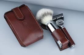 Kit de Afeitado para Hombre, Cepillo para Barba y Cabello, Diseño Moderno, Todos los Colores, Juego de Afeitado con Estuche de Cuero - Product Image 4