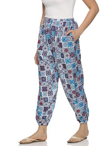 Sarouel en satin de coton taille libre pour femmes haut confortable Boho impression numérique Joggers hiver Baggy vêtements de détente plat respirant - Product Image 6