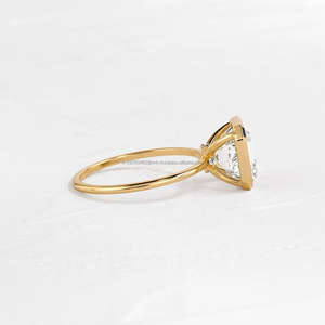 Igi/gia แล็บตัดเพชรวินเทจ14K สีเหลืองแหวนแต่งงาน/งานหมั้นใส่ได้ทั้งชายและหญิงสีขาวทองคุณภาพดีสำหรับงานปาร์ตี้ครบรอบ-คุ้มค่า - Product Image 4