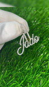 Wholesale Unisex JADO Letter <b>Pendant</b> 14K <b>Solid</b> <b>Gold</b> Brilliant Cut VVS Moissanite Diamond DEF Custom Trendy Birthday Gift for her - Product Image 3