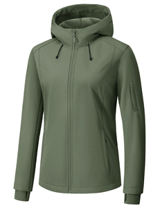 Veste softshell légère à capuche pour femme |   Veste de sport d'extérieur imperméable et coupe-vent avec poches zippées et poignets ajustables - Product Image 1