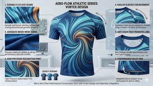 Men's Navy Blue Short Sleeve Quick Dry Polyester T-Shirt for <b>Surfing</b> Water Activities - Product Image 4
