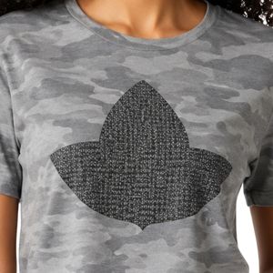 Gray <b>Camo</b> Rhinestone Tee Women Short Sleeve Cotton T Shirt Fashion Graphic <b>Top</b> Casual Streetwear Apparel Summer Daily Wear - Product Image 5