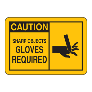 Letrero de Advertencia: Se Requieren Guantes para Objetos Puntiagudos - Seguridad Industrial y de Laboratorio - Product Image 2