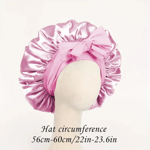 Bonnet en satin, bonnet en soie, bonnet réglable pour dormir, bonnet pour cheveux avec bande à nouer, bonnets pour femmes et hommes - Product Image 4