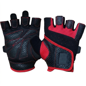 Gants de musculation pour la musculation et les levées de poids, avec paume en cuir renforcé et design demi-doigts. - Product Image 1