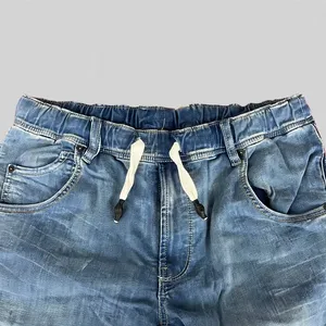 Jean Jogger en Denim Lavé Bleu Clair à Cordon de Serrage pour Homme – Pantalon Décontracté Toutes Saisons - Product Image 4