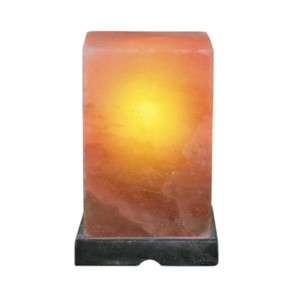 Lampe de sel de l'Himalaya en forme de bloc rectangulaire, lumière chaude, décoration d'intérieur, lanterne en pierre écologique - Product Image 1