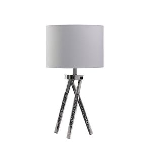 26.25\" Mid Century Birgit LED Acrylic Table <b>Lamp</b> with Tapered Legs <b>Silver</b> Metal-Unique Design In-Home Decor - Product Image 1