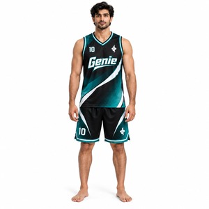 Ensemble de maillot et short de basket-ball pour hommes, vêtements de sport athlétiques, respirants, légers, pour l'entraînement en équipe, la compétition, les jeux et les entraînements - Product Image 1