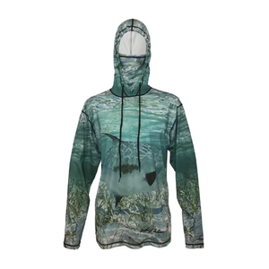 Custom <b>Men's</b> Long Sleeve Breathable Anti-UV UPF 50 100% Polyester Fishing Shirts Quick Dry Running Front Logo - Product Image 3
