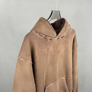 Sweat-shirt à capuche de qualité supérieure pour homme, coupe oversize, épaules tombantes, 100% coton molletonné, effet délavé. - Product Image 4