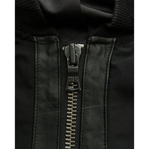 Blouson bomber bordeaux pour homme, couleur unie, fermeture éclair, style décontracté, matière polyester, vêtement d'automne - Product Image 3