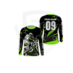 Maillot de motocross personnalisé, imprimé, respirant, coupe-vent, confortable, anti-UV, séchage rapide, vêtements de sport unisexes pour la course - Product Image 1