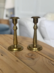 Chandeliers en laiton vintage, bougeoirs décoratifs en laiton antique, porte-bougies coniques classiques pour la décoration de table à la maison - Product Image 3