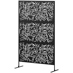 Paravent d'extérieur en bambou noir, écran de séparation décoratif en métal pour plantes grimpantes, élégant treillis de clôture extérieure, portails - Product Image 1