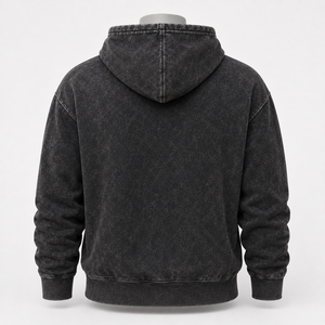 <b>Trendy</b> Men Acid Wash <b>Hoodie</b> Featuring A Vintage Wash Effect, Cozy Fabric And Modern Fit For Casual And Streetwear Styling - Product Image 4